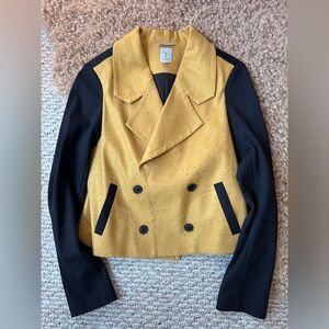 Tristan: Yellow and Black Double-Breasted Blazer